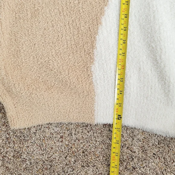 Versona Size Large Color Block Soft Fuzzy 3 Quarter Sleeve Sweater Dress - Picture 7 of 8